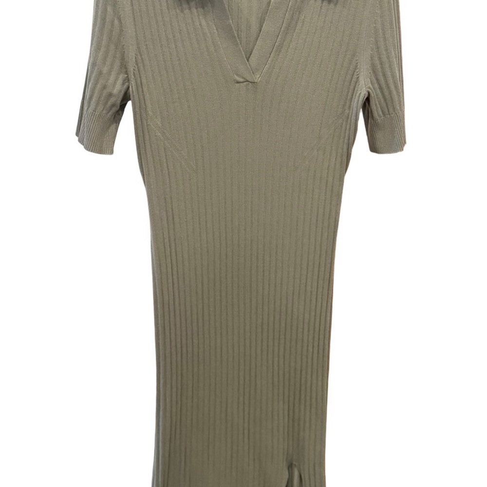 Steve Madden Olive Ribbed Maxi Dress